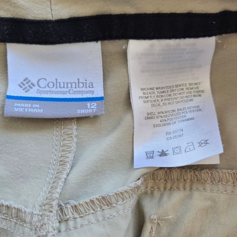 Columbia Womens Outdoor Utility Beige Pants 12 Short Nylon Blend Lightweight - Picture 11 of 11